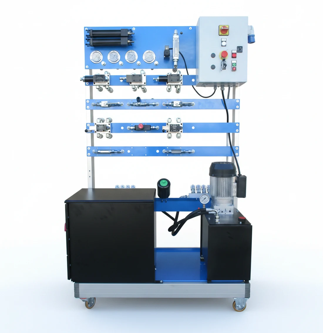 Power unit for a hydraulics training bench