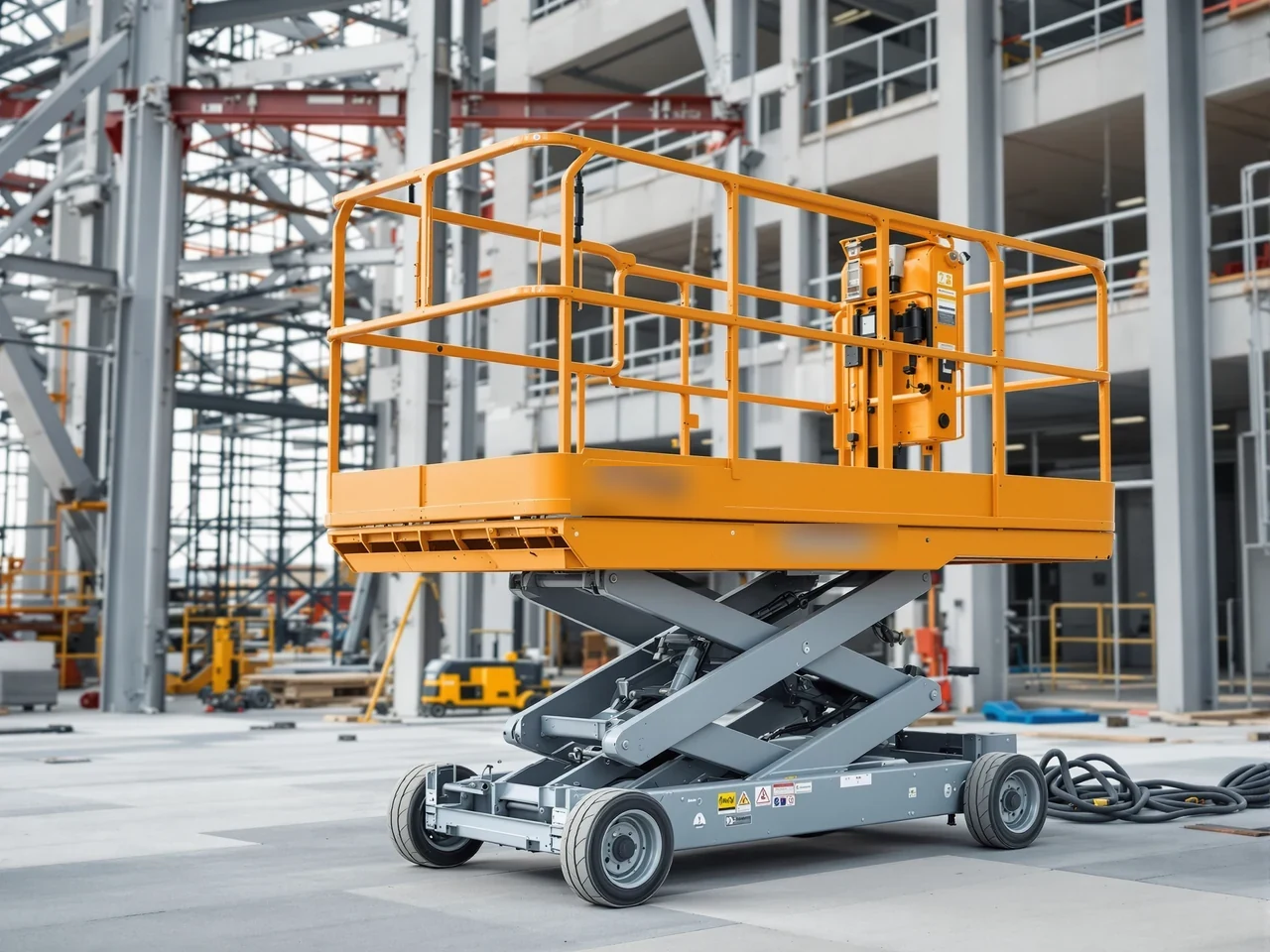 Illustration of hydraulic power packs for construction and lifting (generated image)